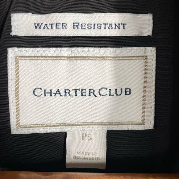 Charter Club  Black Water-Resistant Hooded Anorak Jacket Womens Petite S - Picture 3 of 8
